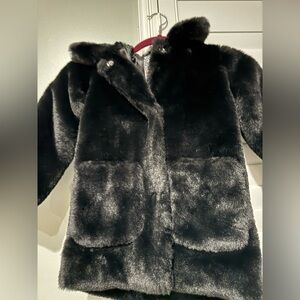 Kensie Girl Black Faux Fur Coat